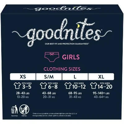 Goodnites Girls' Nighttime Bedwetting Underwear - L/XL - Giga Pack - 34ct