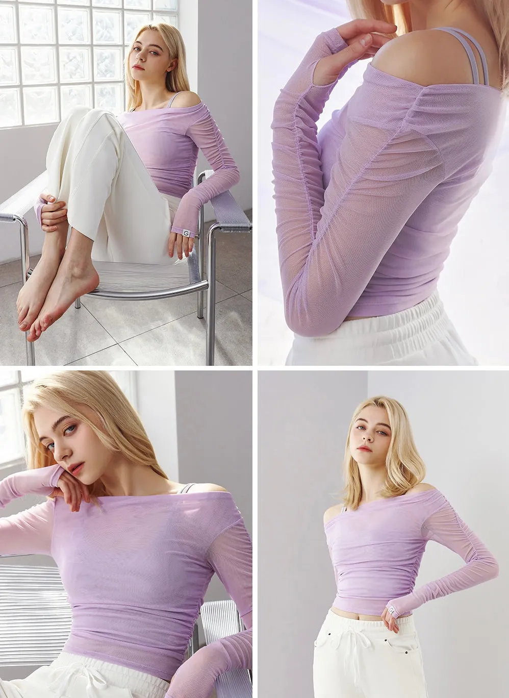 Grande Line Layered Shirring Long Sleeves