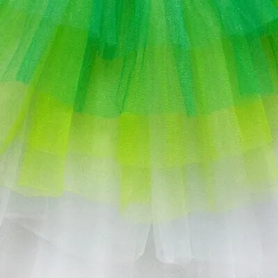 Green, Lime, White 6 Layer Tutu Skirt Costume for Girls, Women, Plus