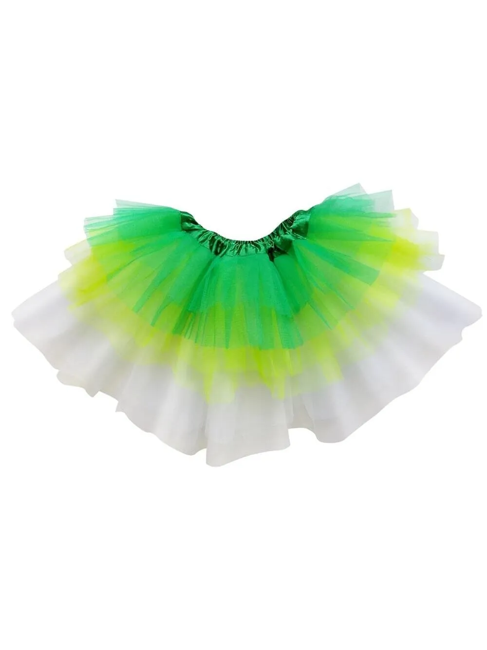 Green, Lime, White 6 Layer Tutu Skirt Costume for Girls, Women, Plus