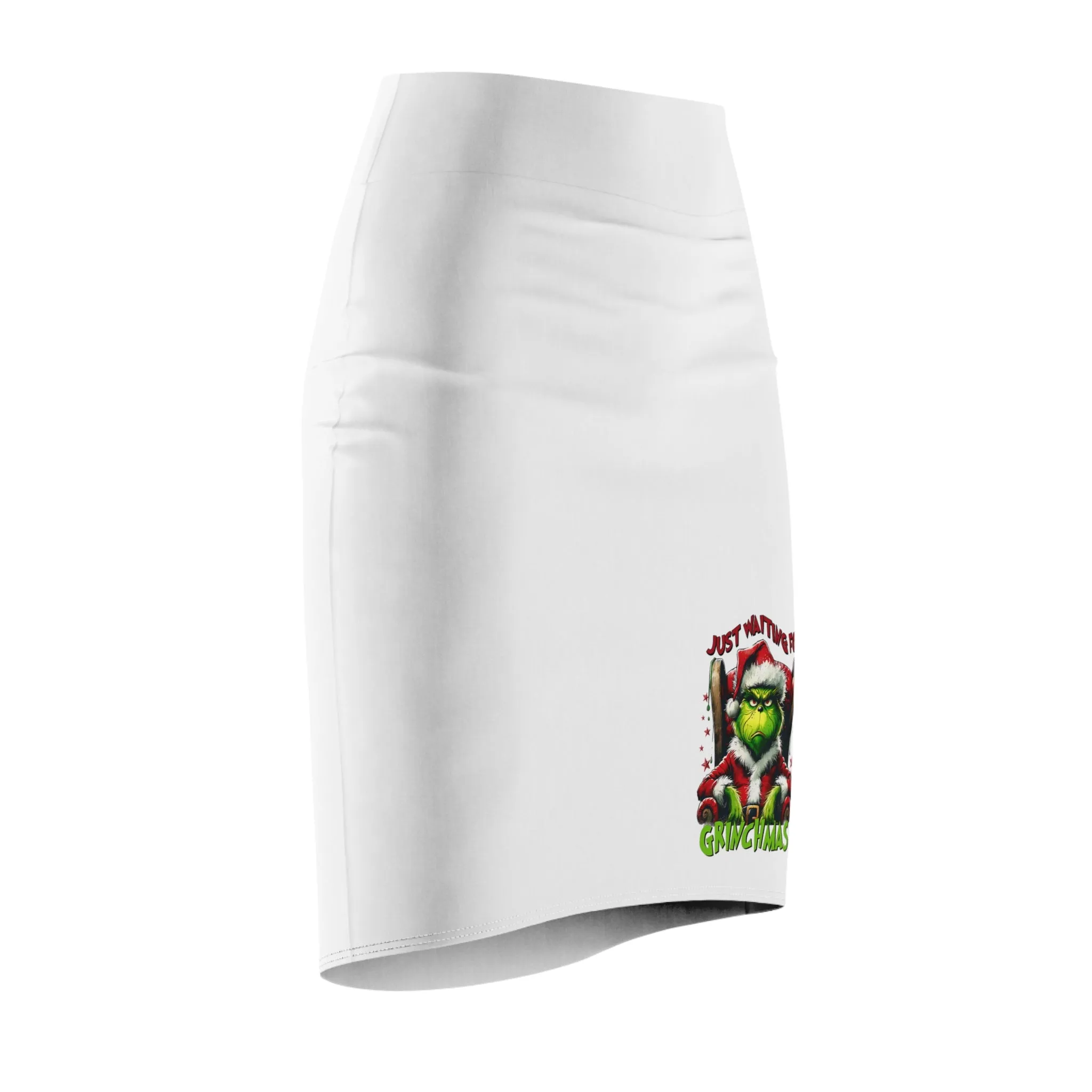 Grinch-Themed Women's Pencil Skirt - Perfect for Holiday Parties!