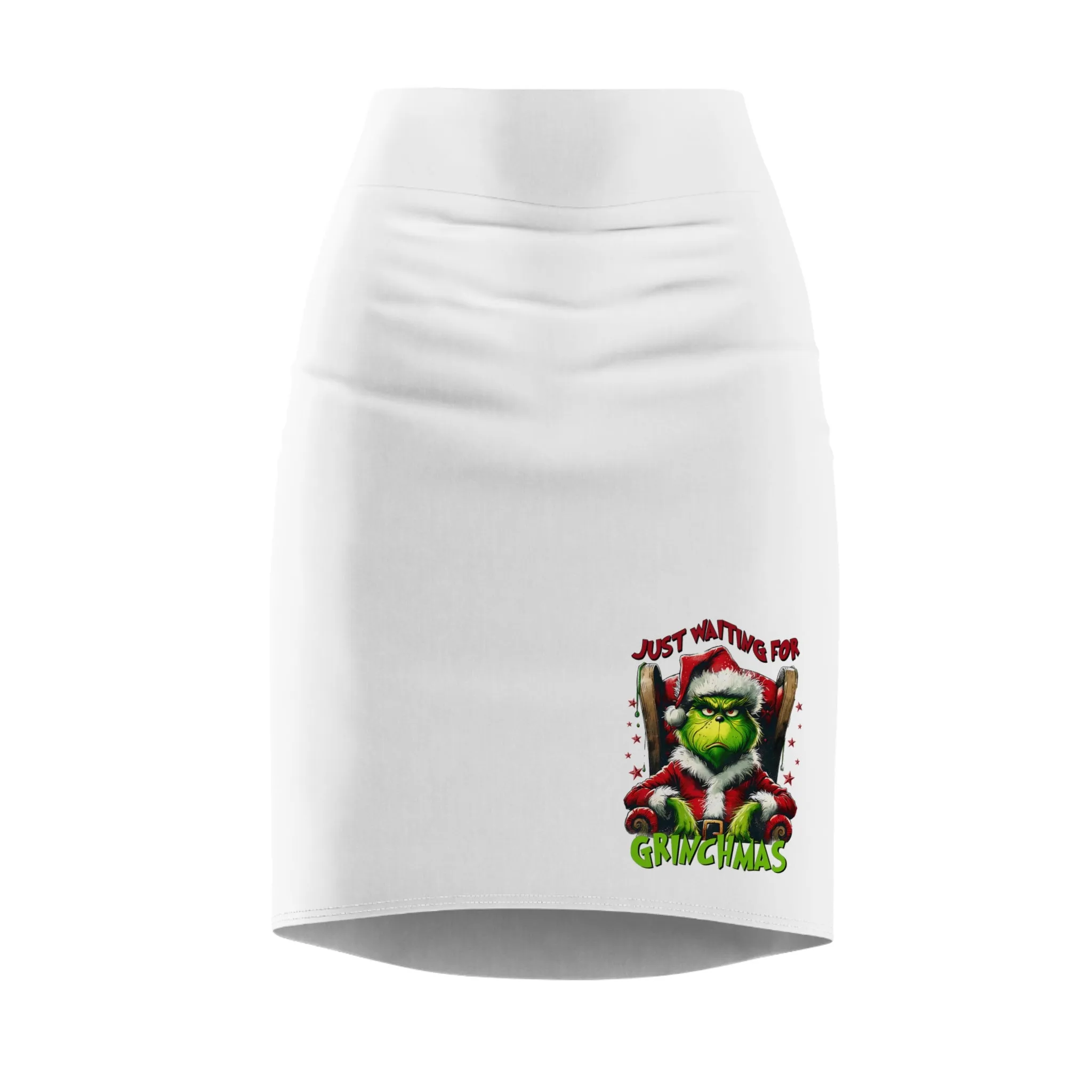 Grinch-Themed Women's Pencil Skirt - Perfect for Holiday Parties!