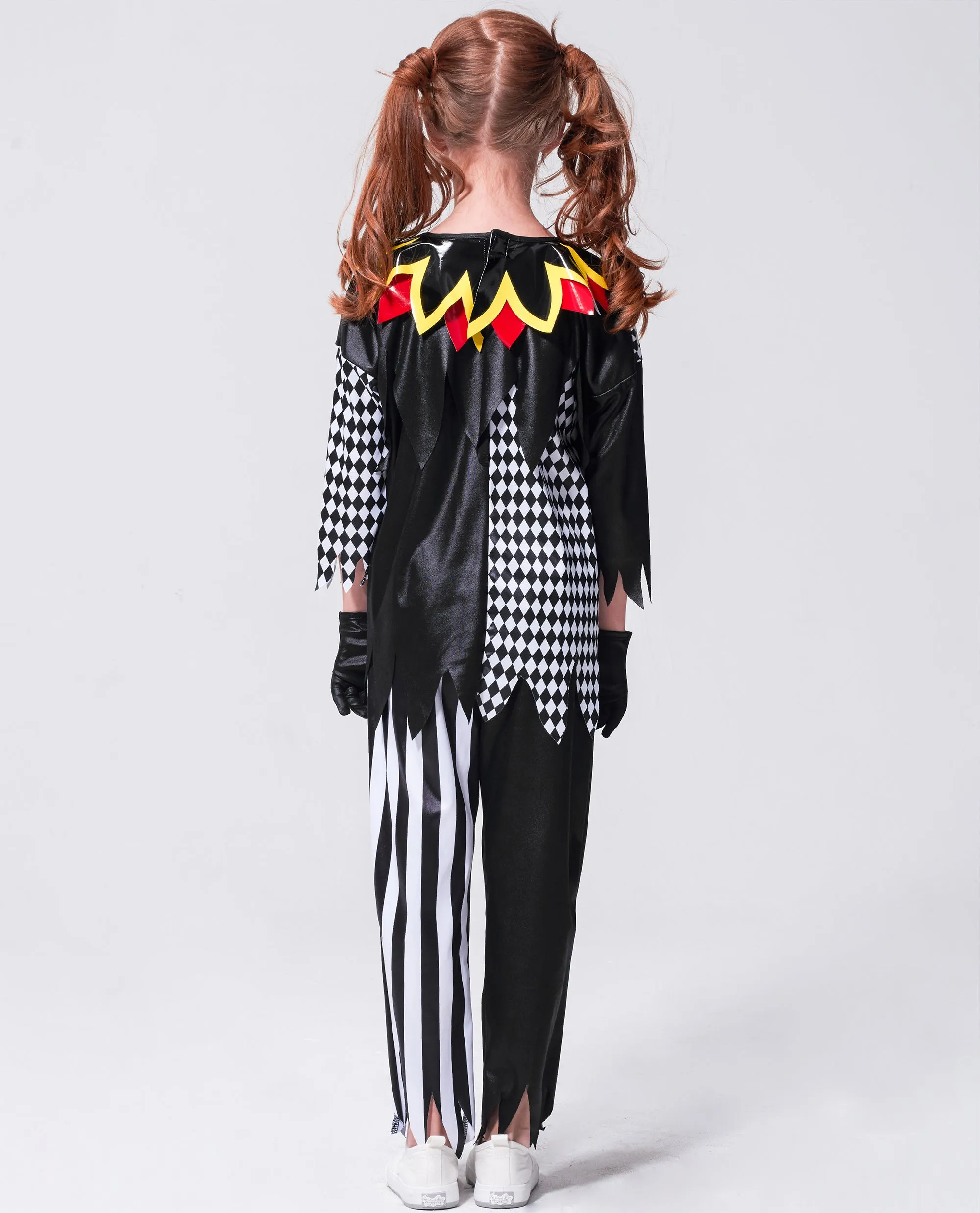 Halloween Clown Costume Men Women Jester Suit