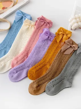 Hello, Sunshine! Eyelet Knit Knee-High Socks