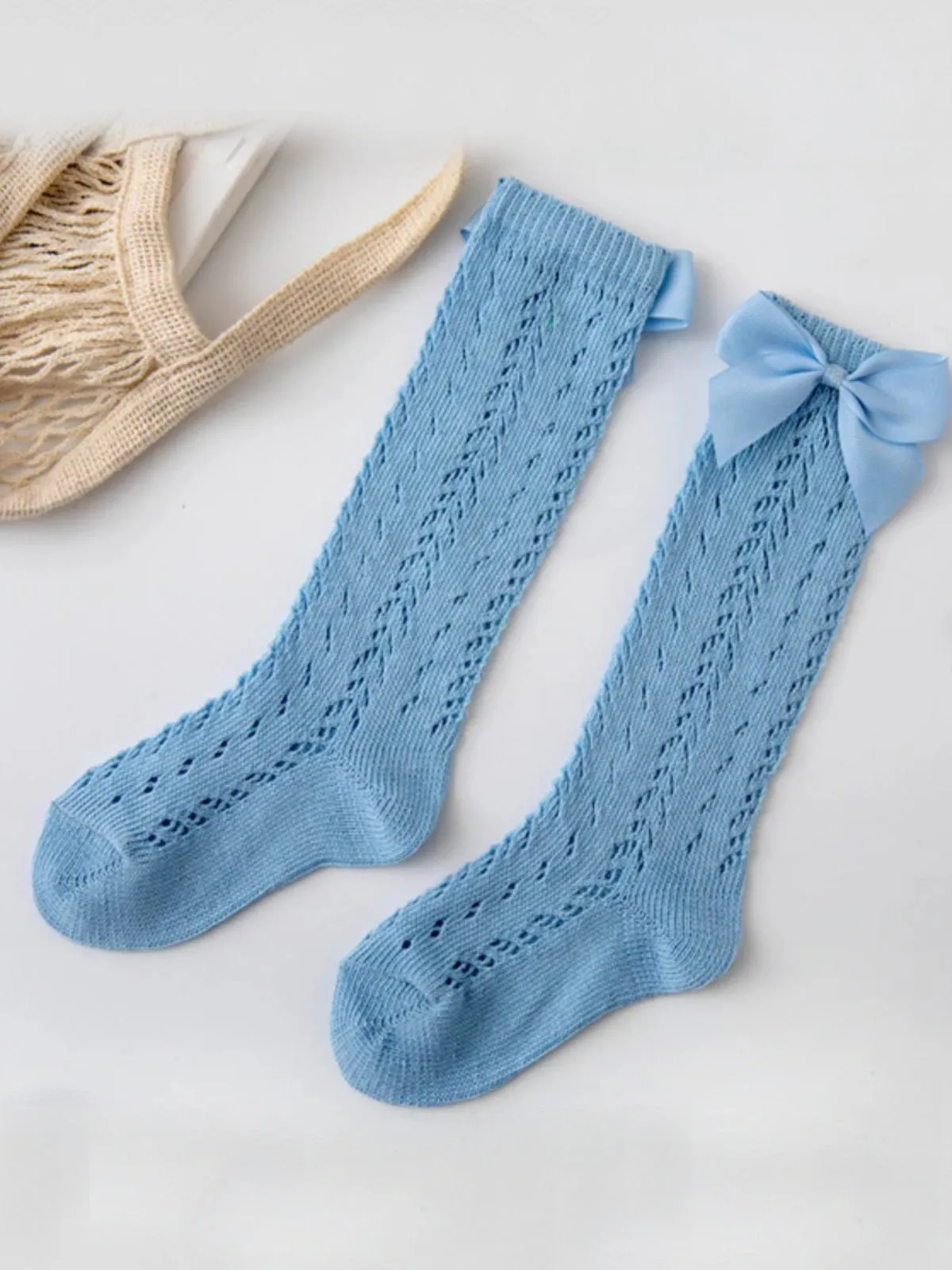 Hello, Sunshine! Eyelet Knit Knee-High Socks