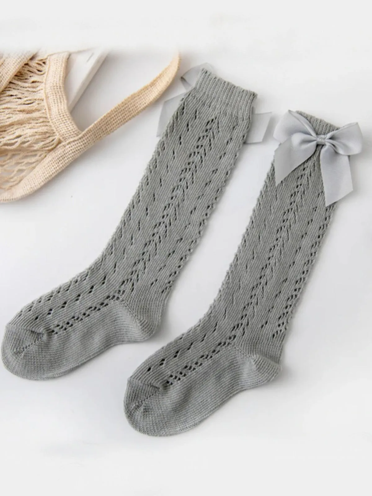 Hello, Sunshine! Eyelet Knit Knee-High Socks