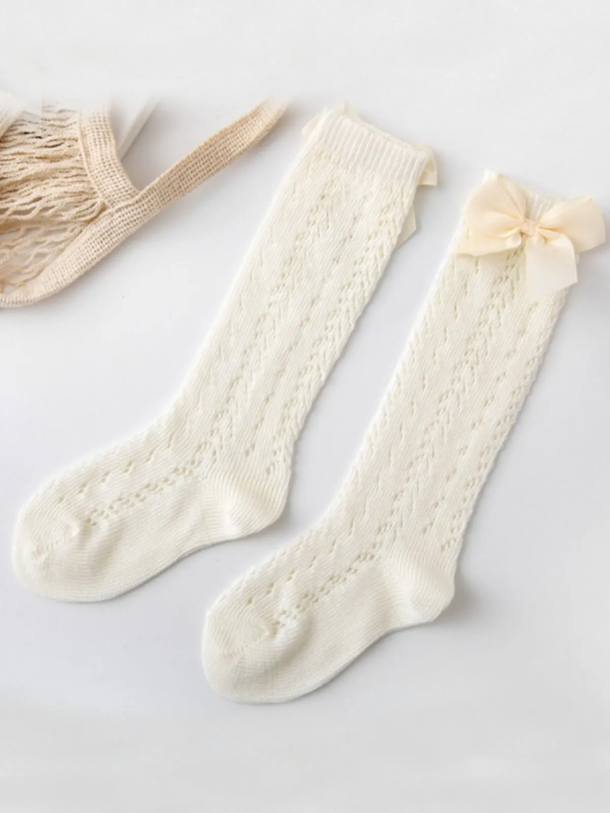 Hello, Sunshine! Eyelet Knit Knee-High Socks