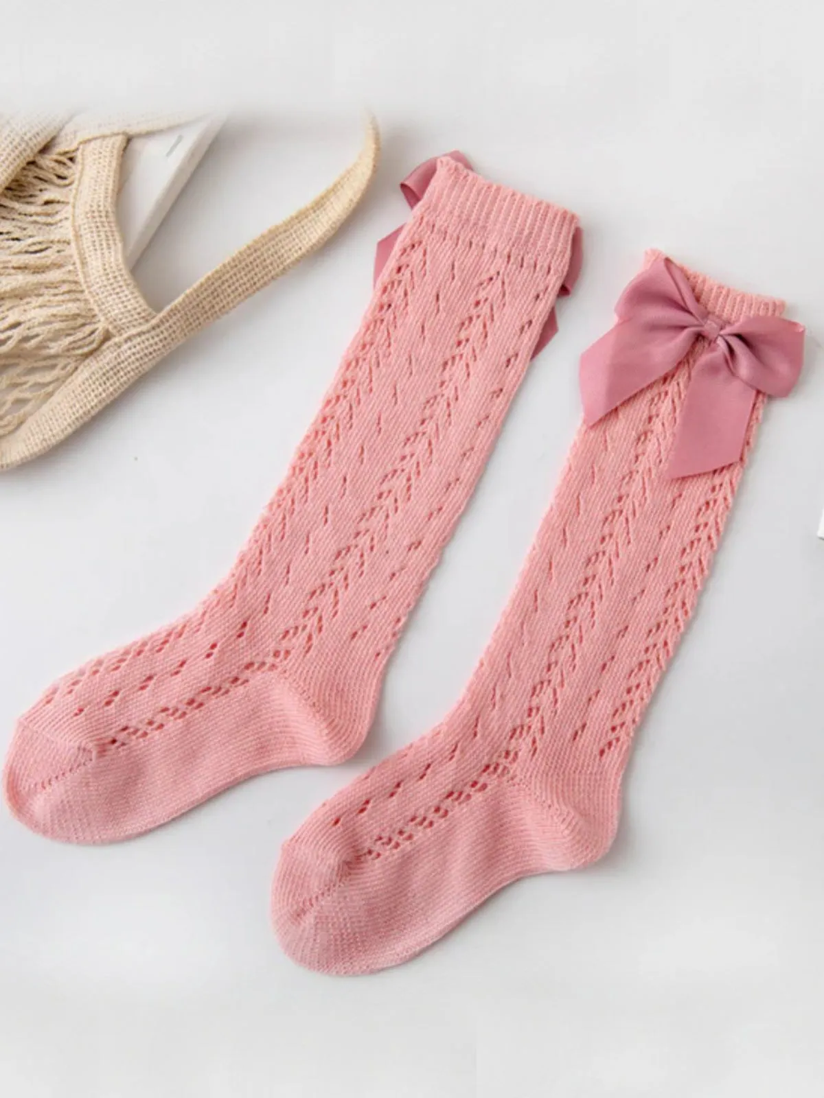 Hello, Sunshine! Eyelet Knit Knee-High Socks