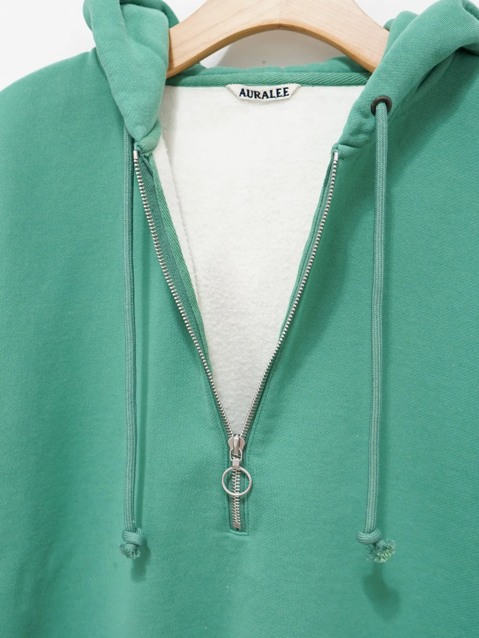 High Count Heavy Sweat Pullover Parka - Jade Green