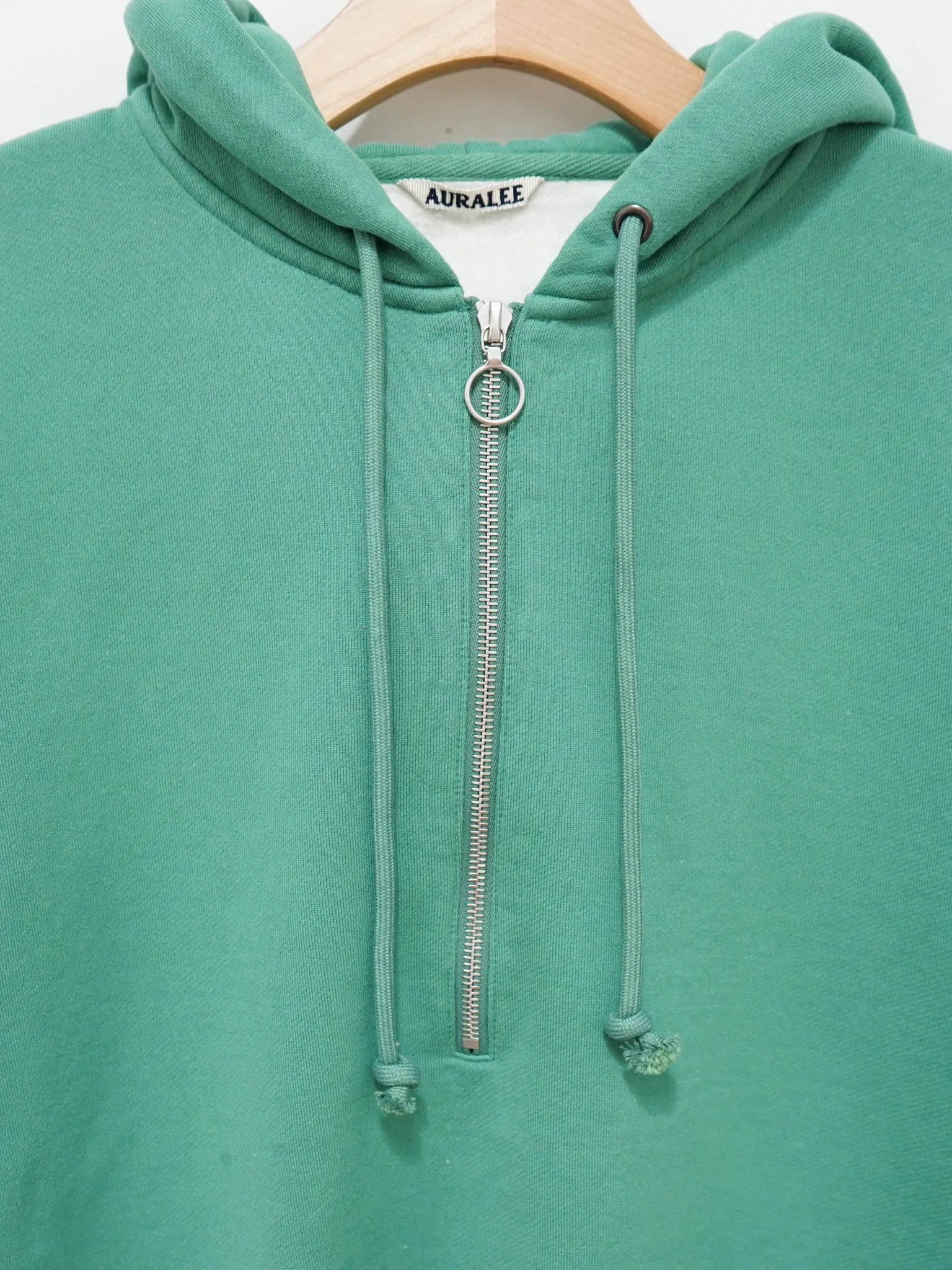 High Count Heavy Sweat Pullover Parka - Jade Green