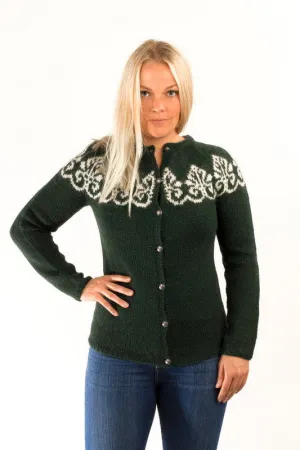 Hruni Wool Cardigan Green