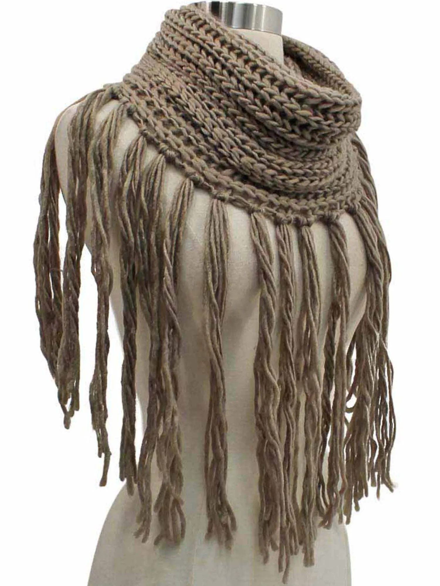 Infinity Scarf With Long Dramatic Tassel Fringe