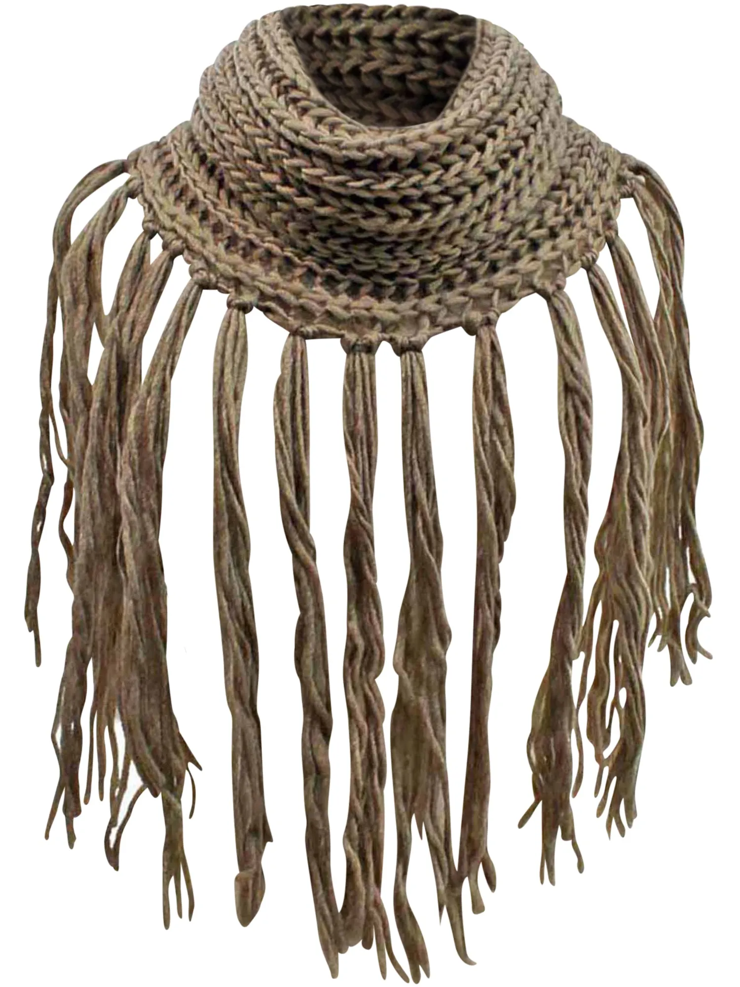 Infinity Scarf With Long Dramatic Tassel Fringe