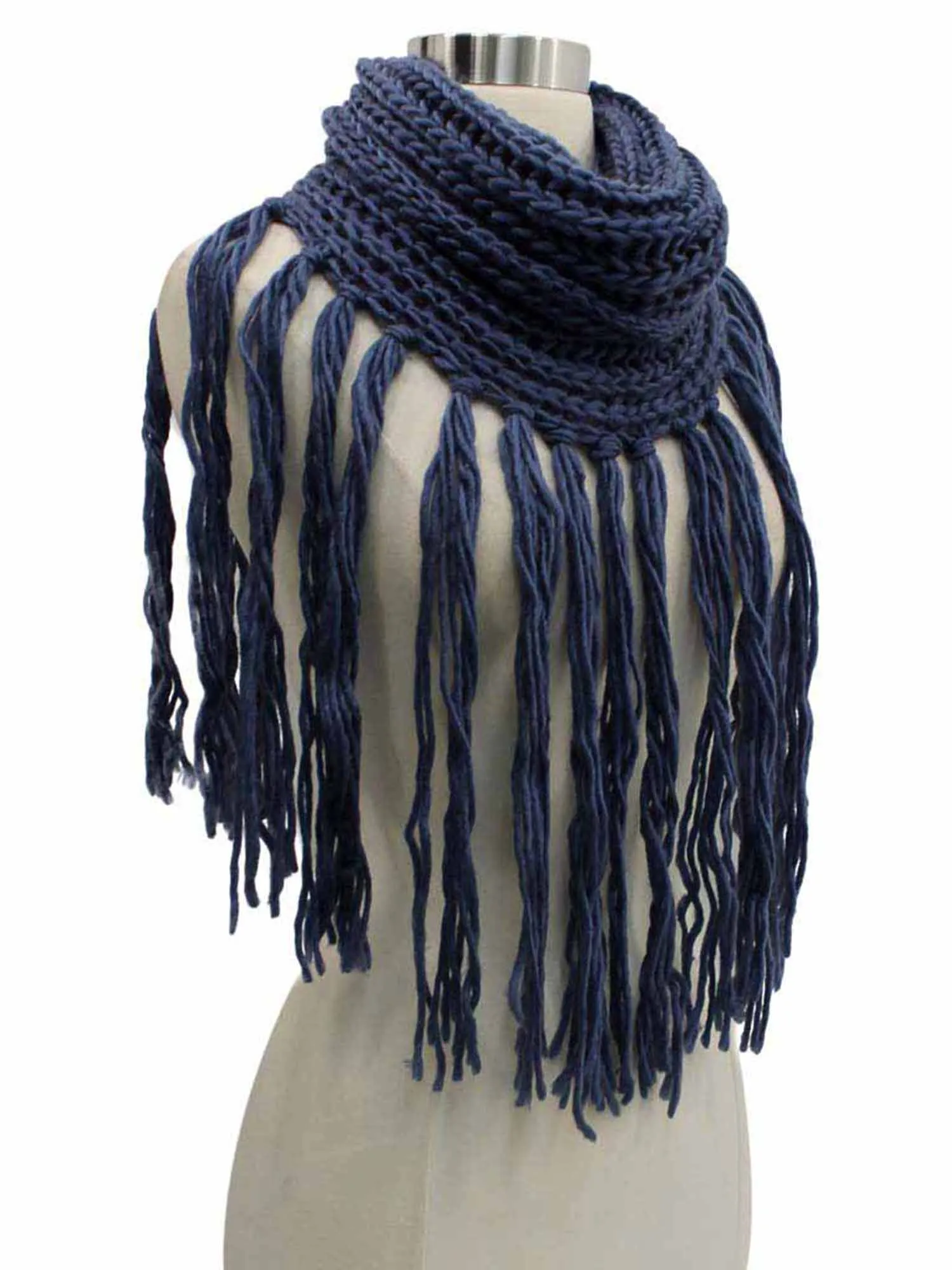 Infinity Scarf With Long Dramatic Tassel Fringe