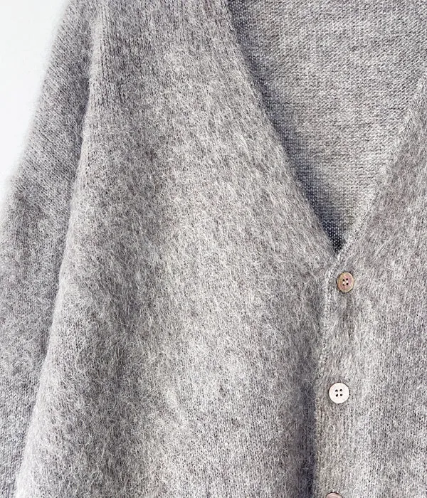 INTERIM/50'S KID MOHAIR CARDIGAN (H.GRAY)