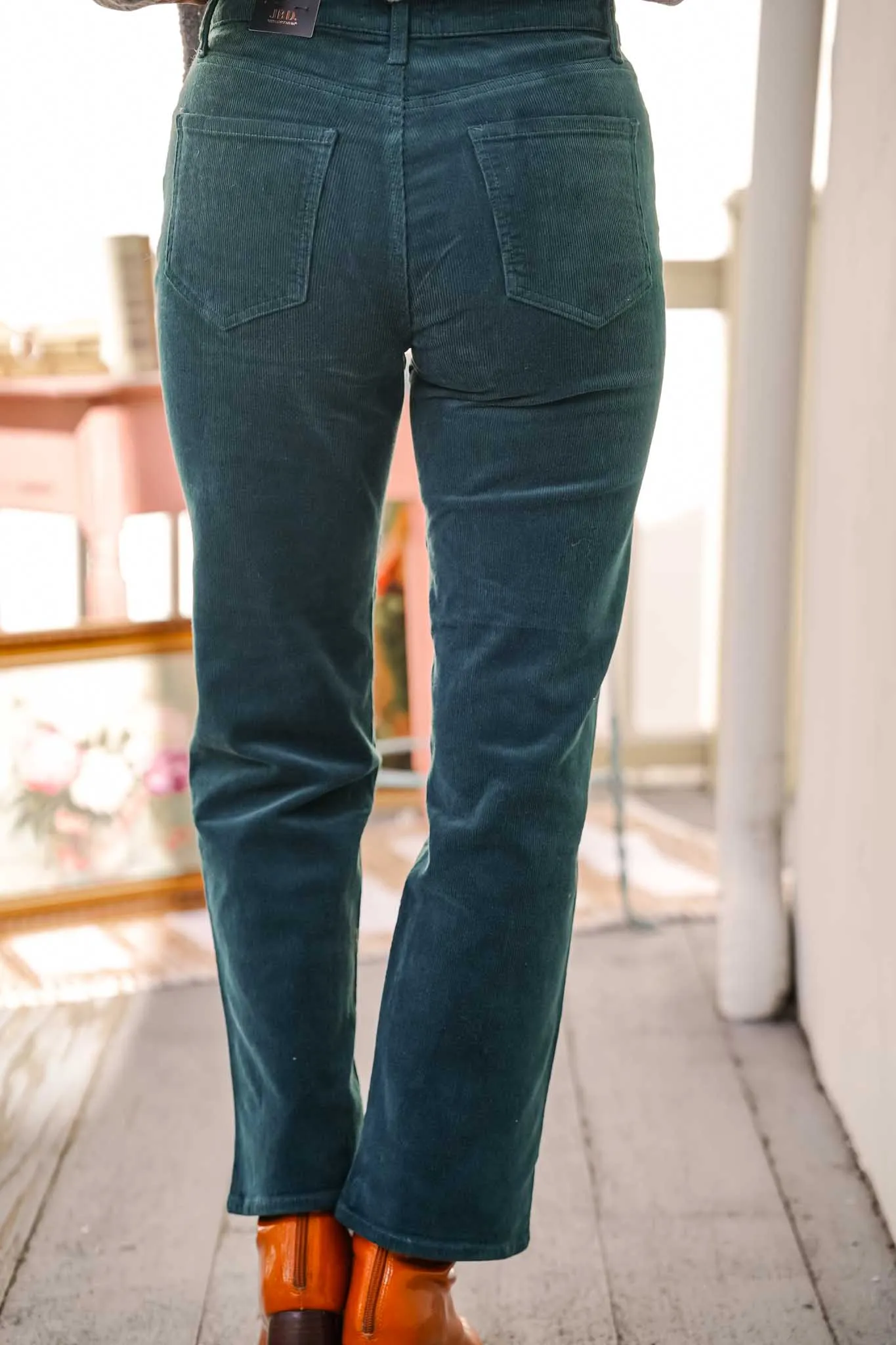 JBD Straight Leg Corduroy Pants- Teal