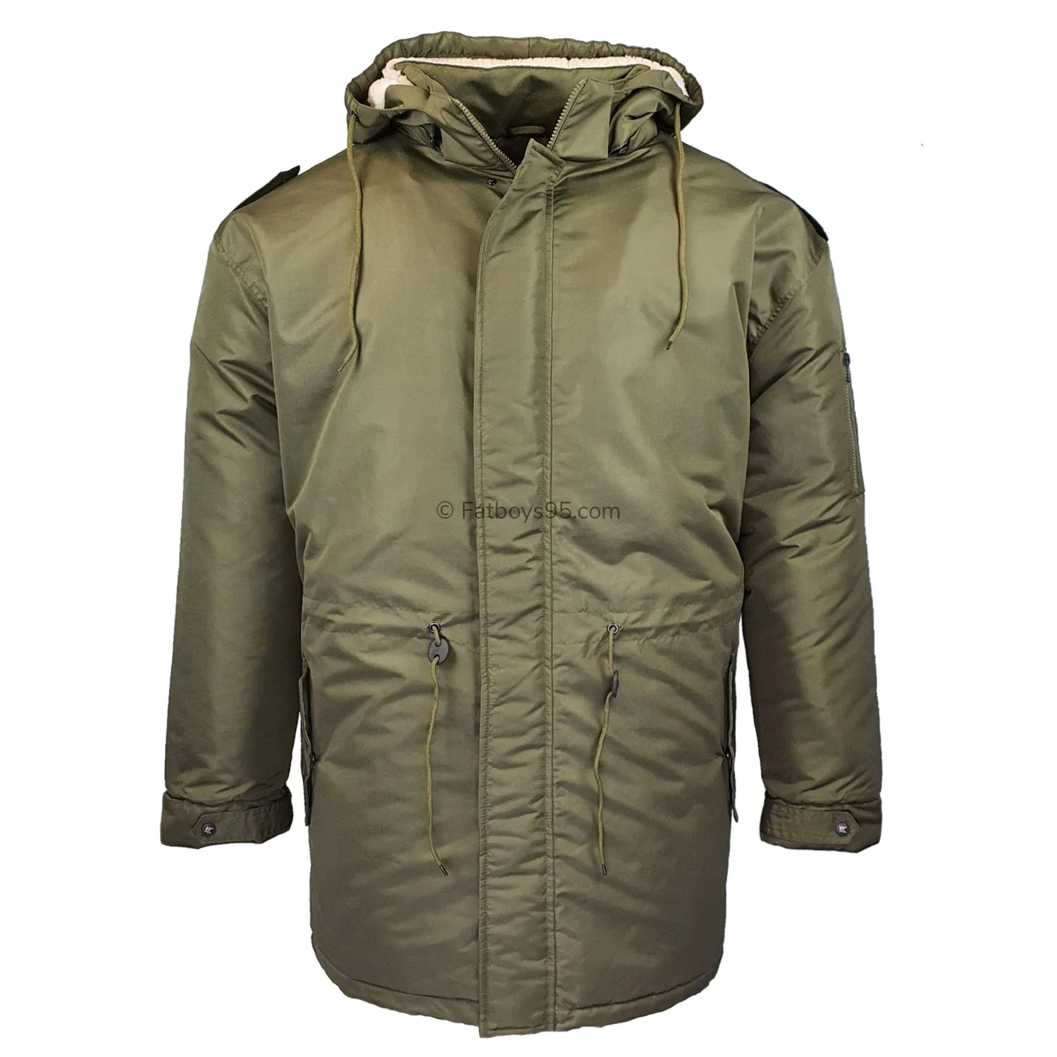 Kam Sherpa Lined Parka Coat - KBS KV112 - Army Green