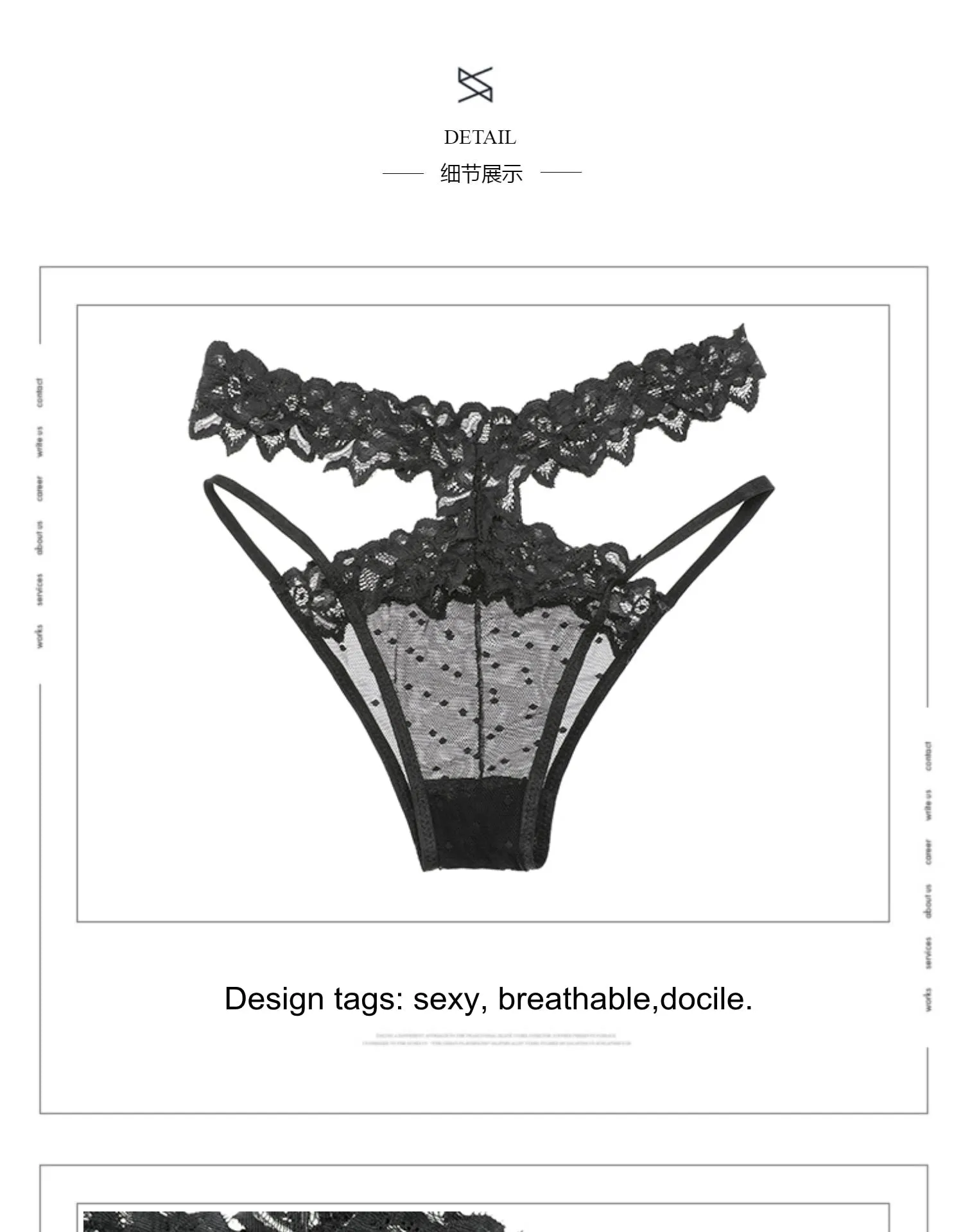 Lace Panties High Rise Bandage Underpants Hollow Out Transparent Underwear Wave Point Seamless Thong Briefs