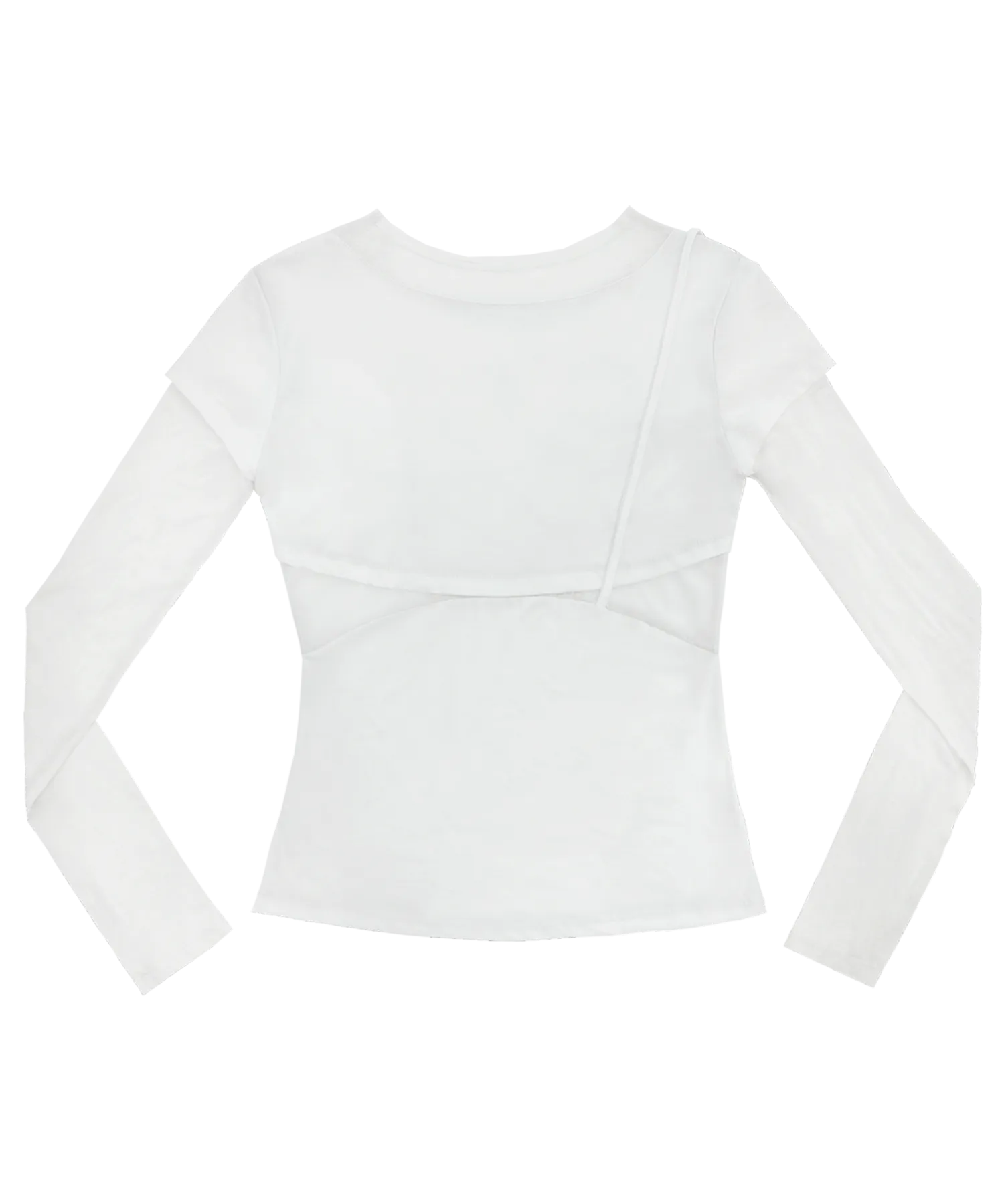 Layered shoulder strap long sleeves white