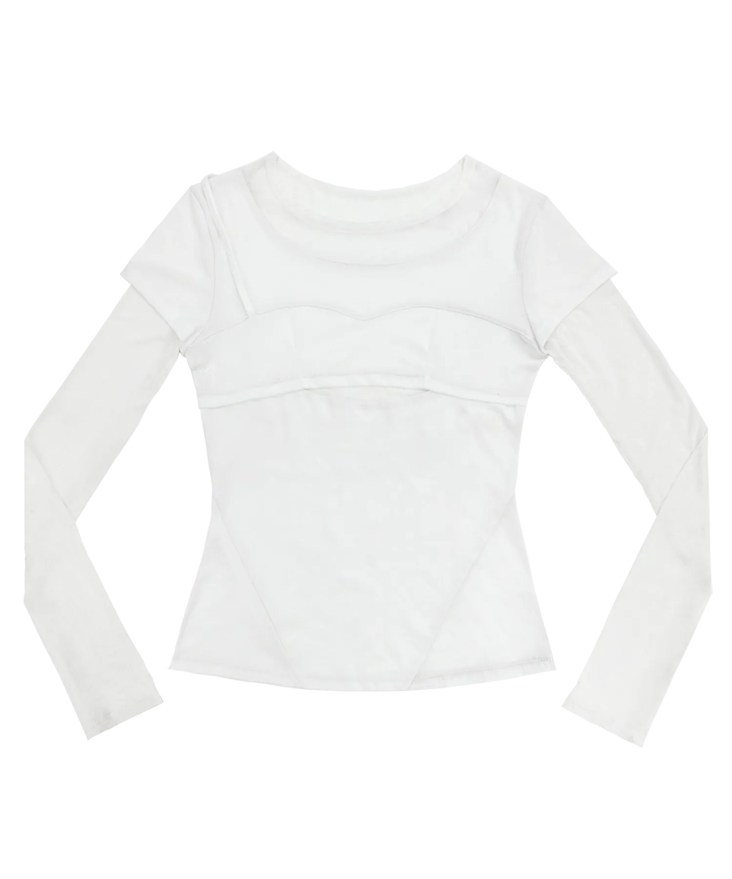 Layered shoulder strap long sleeves white