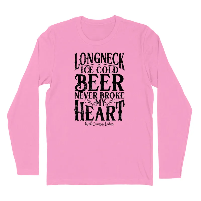 Longneck Ice Cold Beer Black Print Hoodies & Long Sleeves