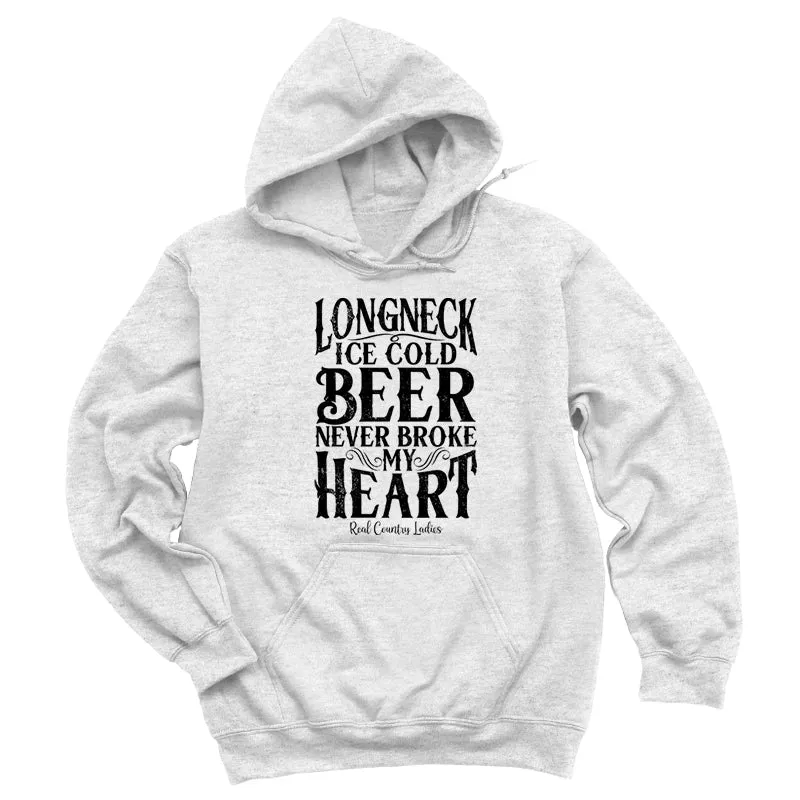 Longneck Ice Cold Beer Black Print Hoodies & Long Sleeves