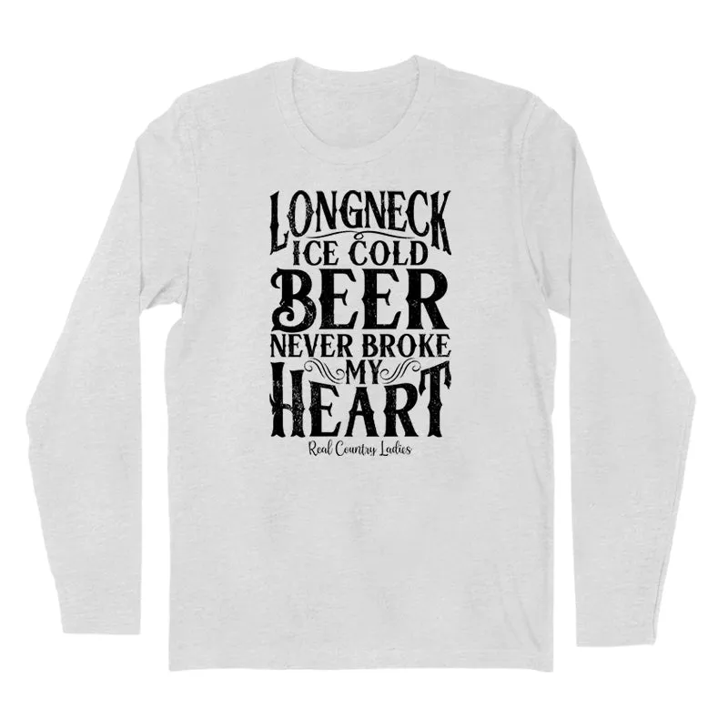 Longneck Ice Cold Beer Black Print Hoodies & Long Sleeves