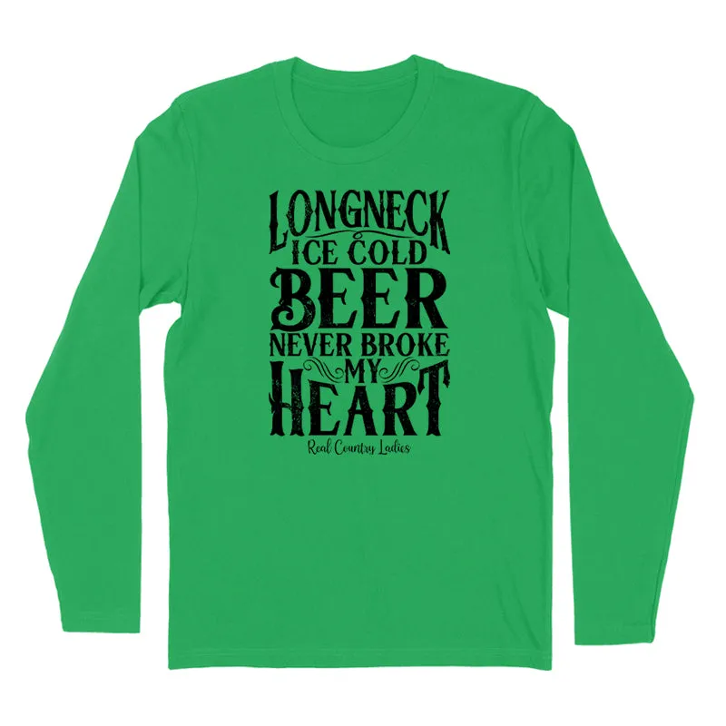 Longneck Ice Cold Beer Black Print Hoodies & Long Sleeves