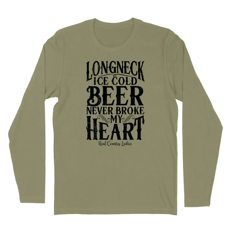 Longneck Ice Cold Beer Black Print Hoodies & Long Sleeves