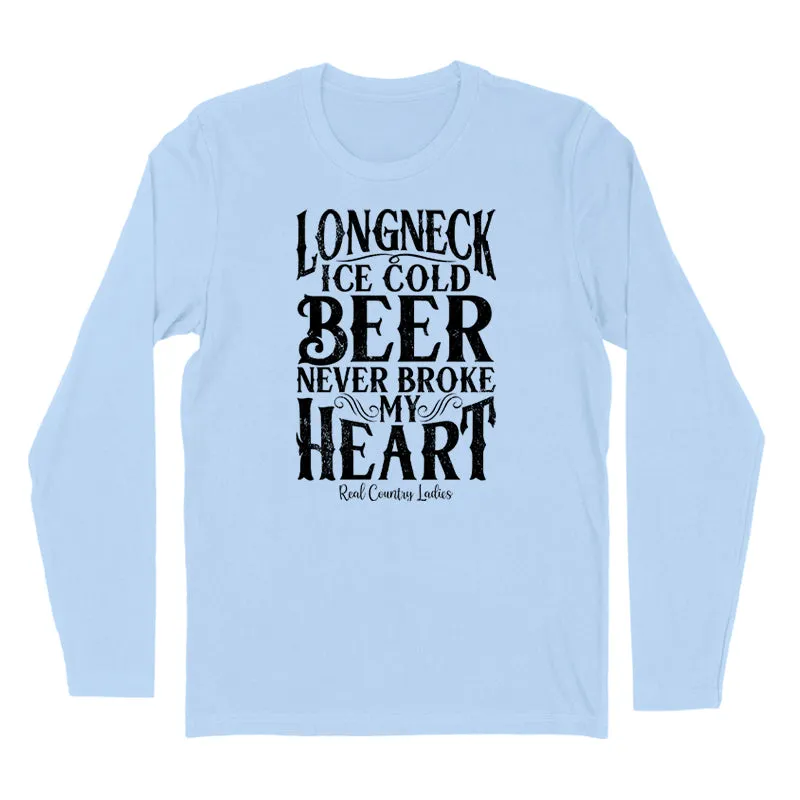 Longneck Ice Cold Beer Black Print Hoodies & Long Sleeves