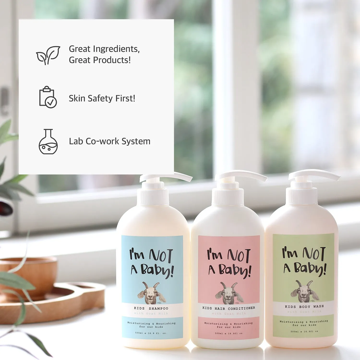 <I'm NOT Baby!> Kids Shower Gift Set 06 | Kids Shampoo, Hair Conditioner, Body Wash for Kids