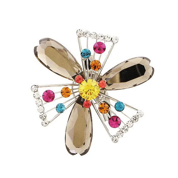 LUX Colorful Wind Wheel Swarovski Rhinestone Brooch