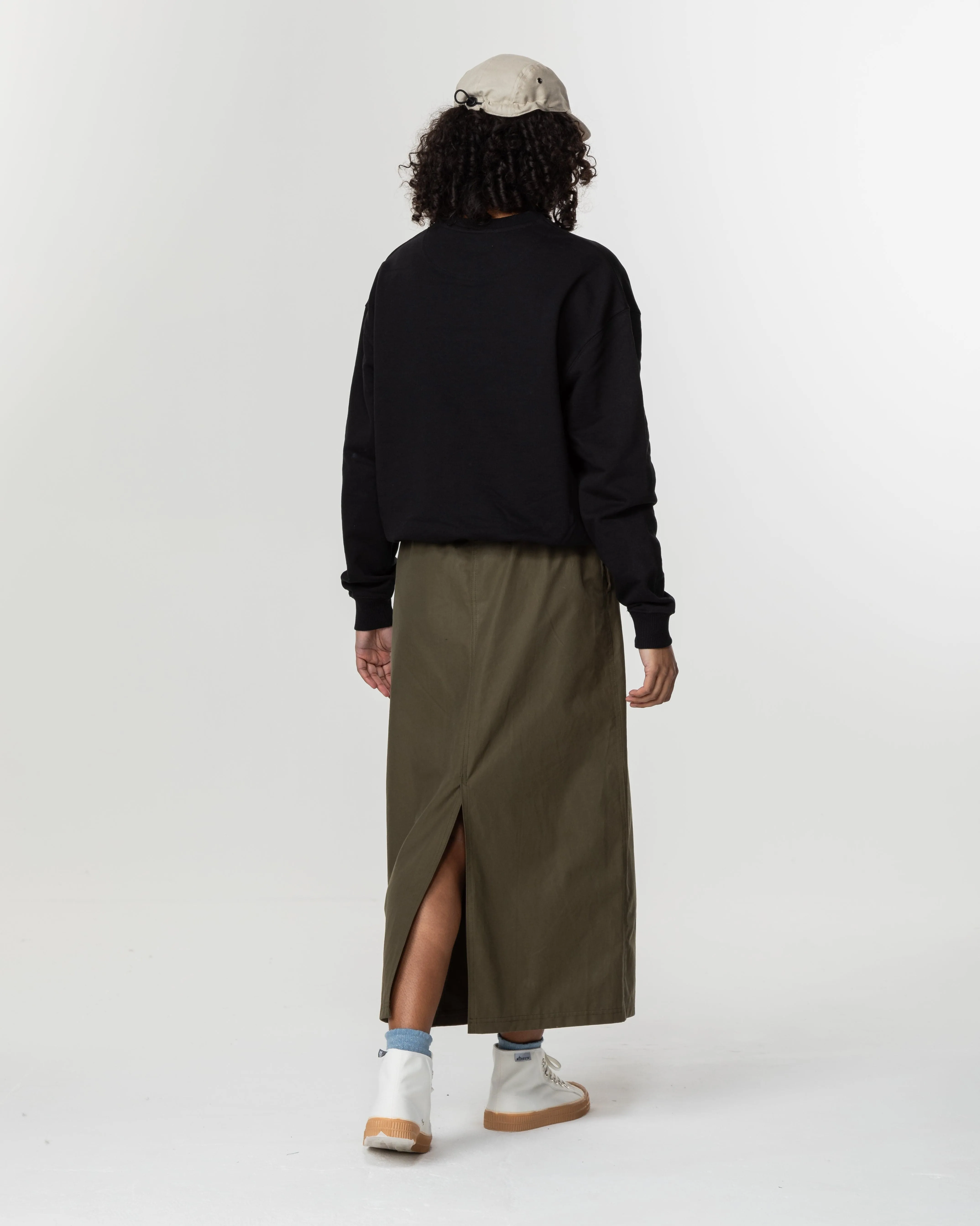 Lyra Long Skirt - Khaki Green