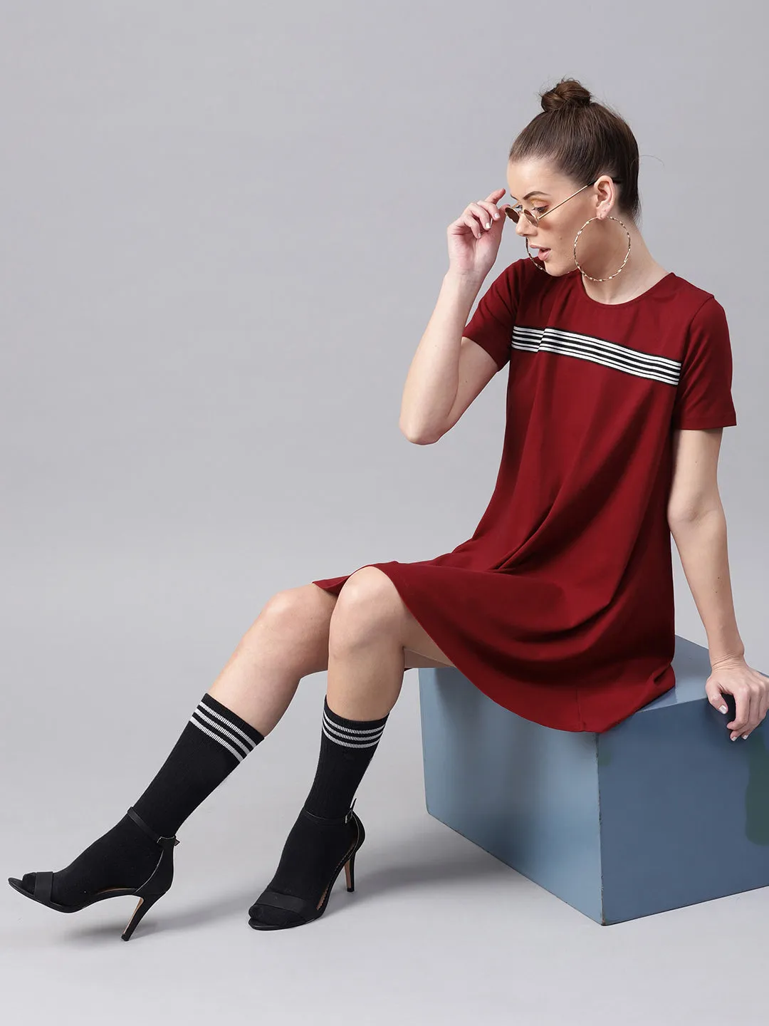 Maroon Tent Athleisure Dress