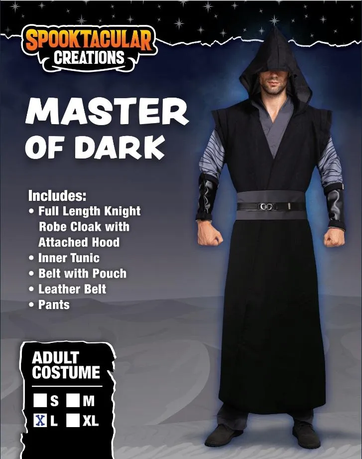 Master of Dark with Hooded Robe Cloak Tunic Cosplay Costume- Adult