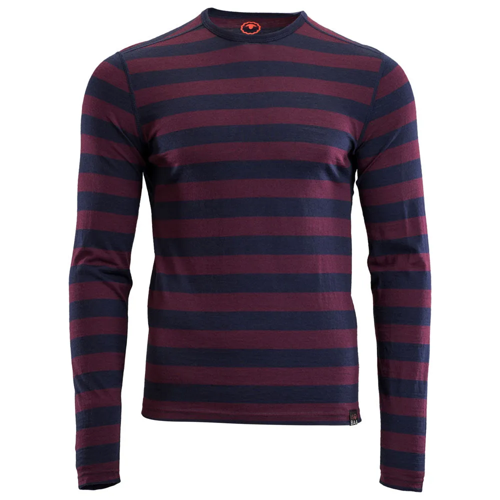 Mens Merino 180 Long Sleeve Crew (Navy/Wine)