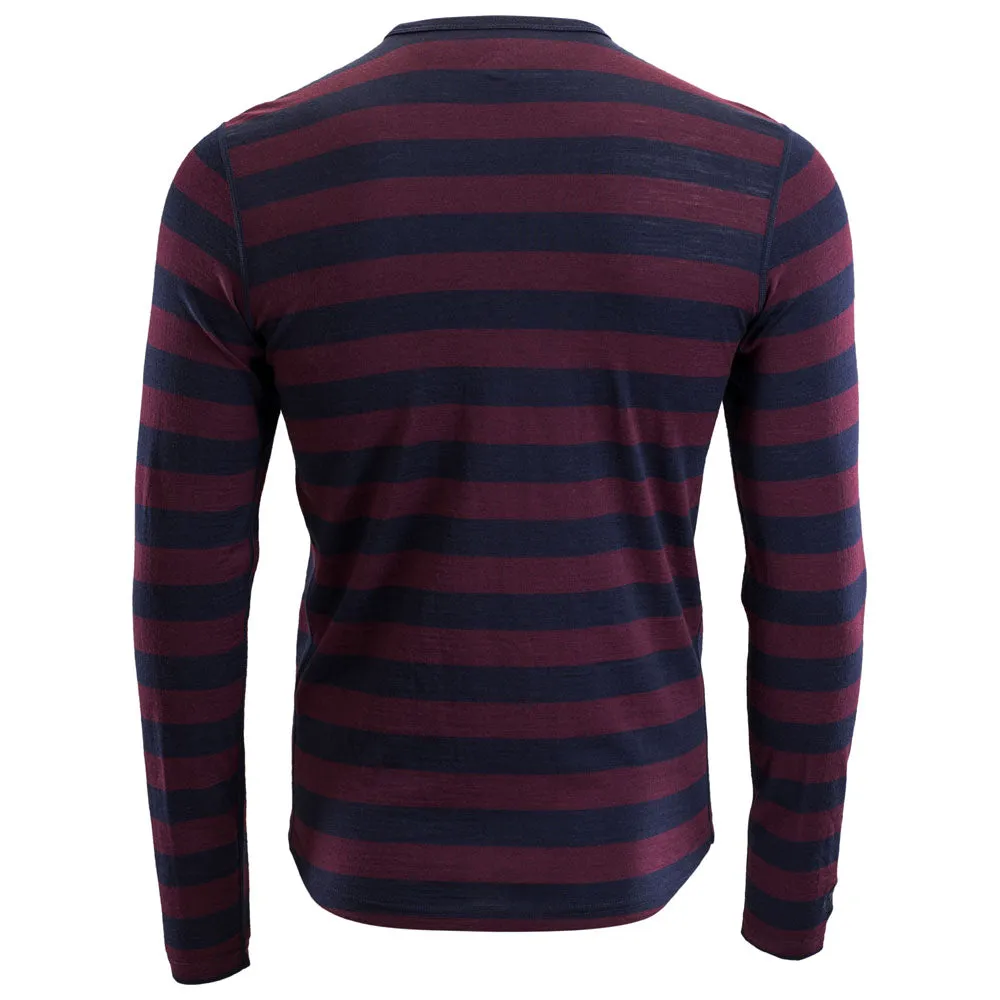 Mens Merino 180 Long Sleeve Crew (Navy/Wine)