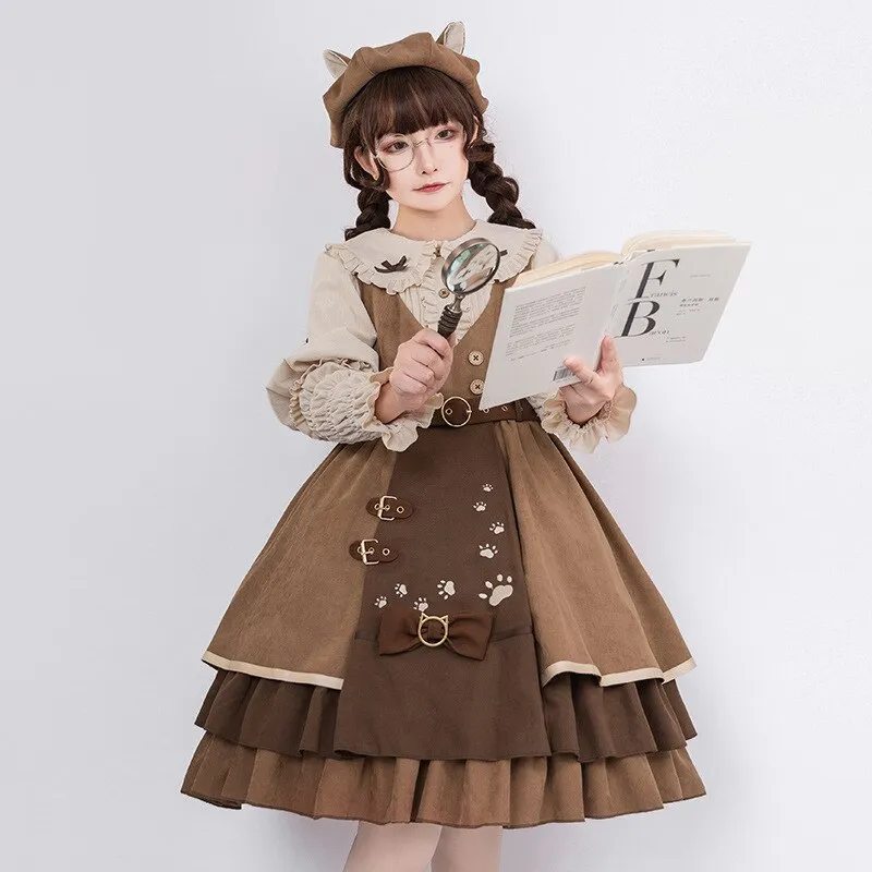 Meow Detective ~ Preppy Style Lolita JSK Dress by YLF