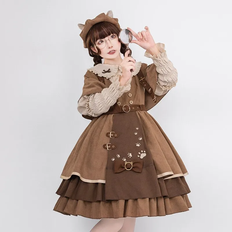 Meow Detective ~ Preppy Style Lolita JSK Dress by YLF