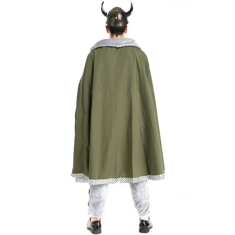 Metal Viking Warrior Nordic with Helmet Costume