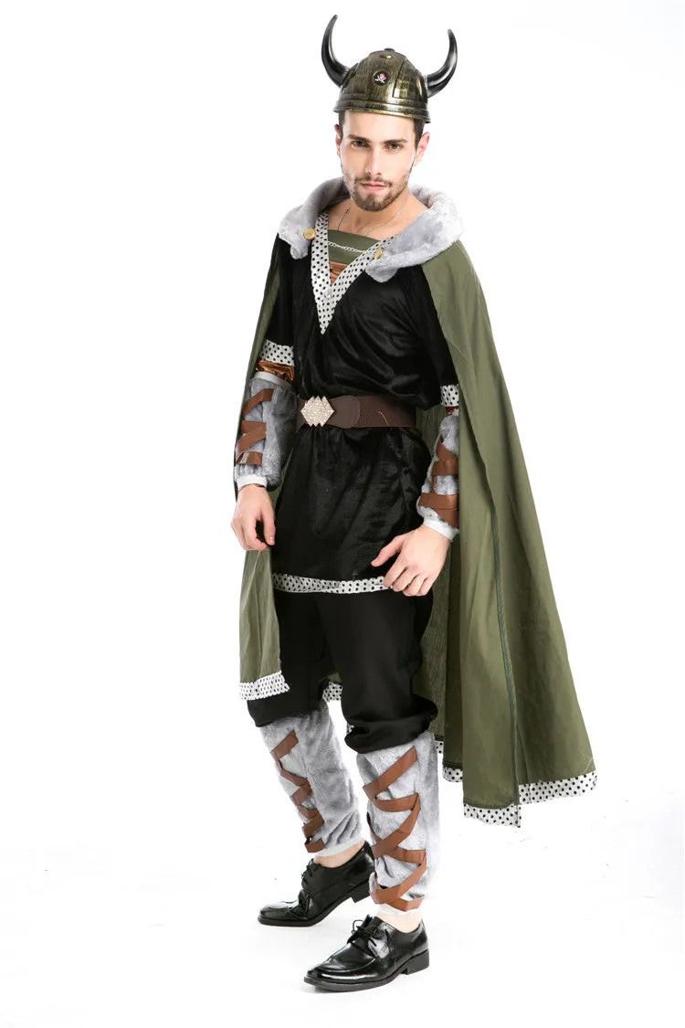 Metal Viking Warrior Nordic with Helmet Costume