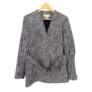 Michael Kors Blue Boucle Style Blue Jacket with Brass Buttons US8 UK Size 12