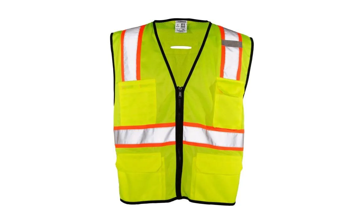 ML Kishigo 1580 Economy 6 Pocket Contrast Vest - Yellow/Lime in S/M