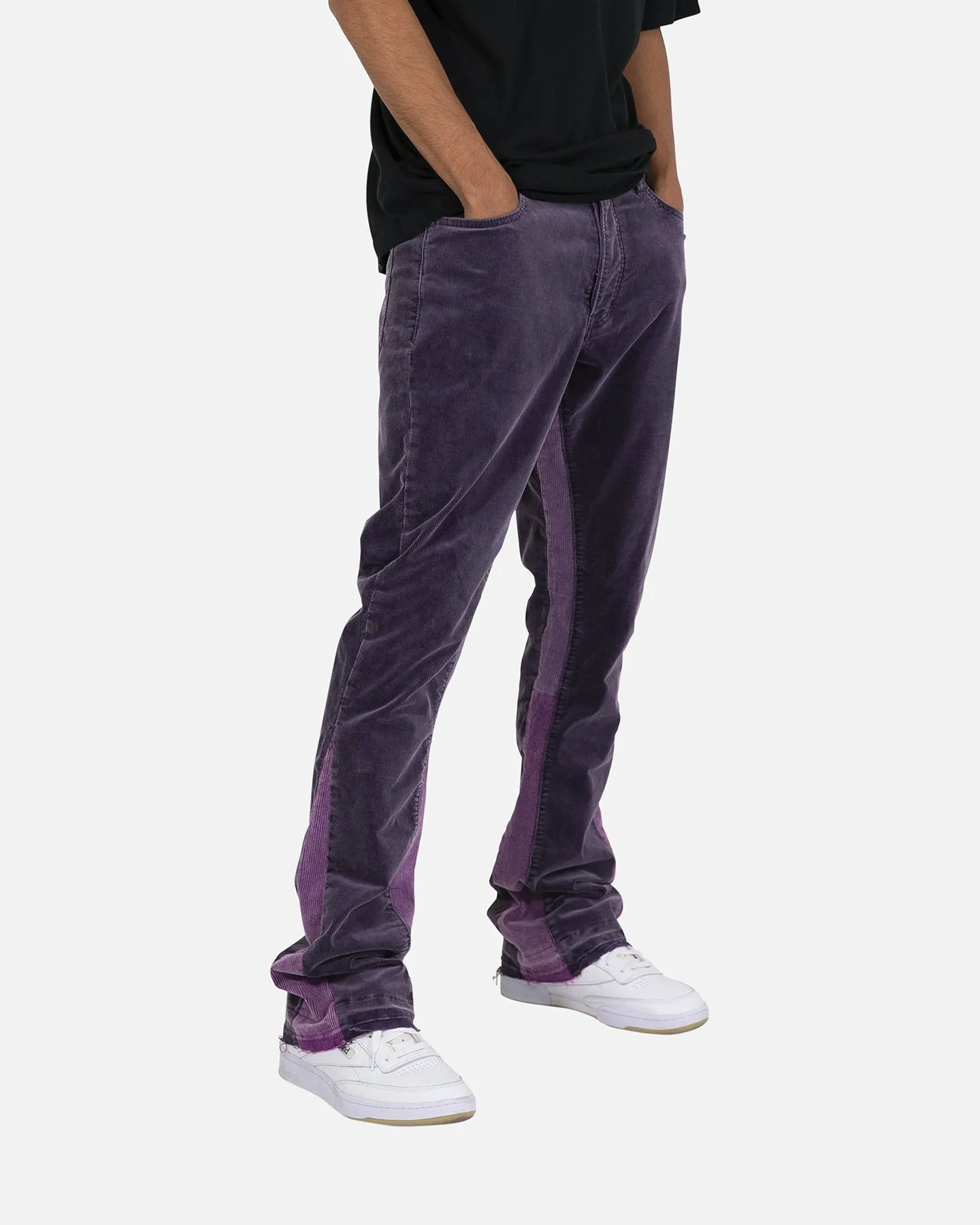 MNML B428 Corduroy Flare Denim Pants Purple