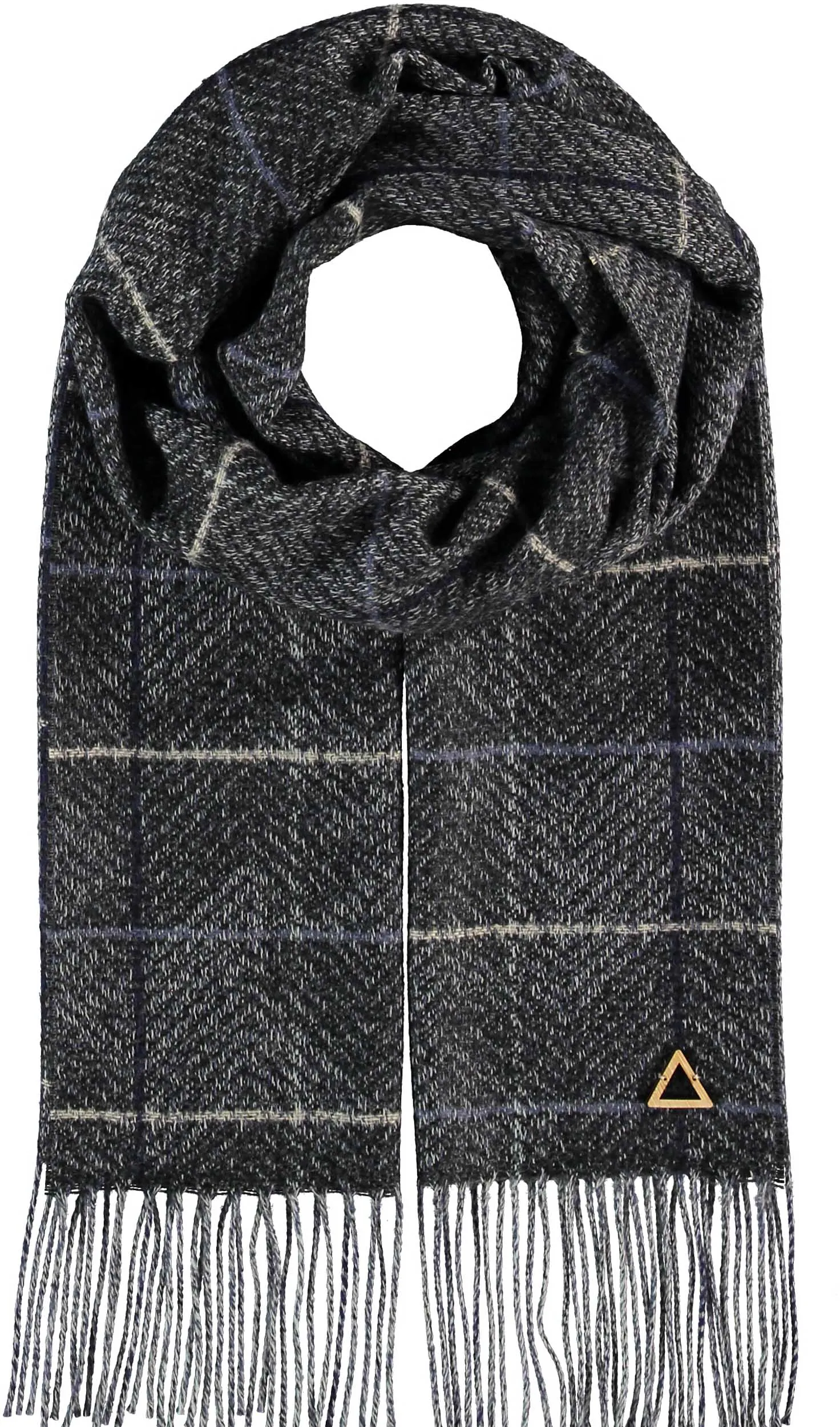 Modern Windowpane Wool Blend Scarf