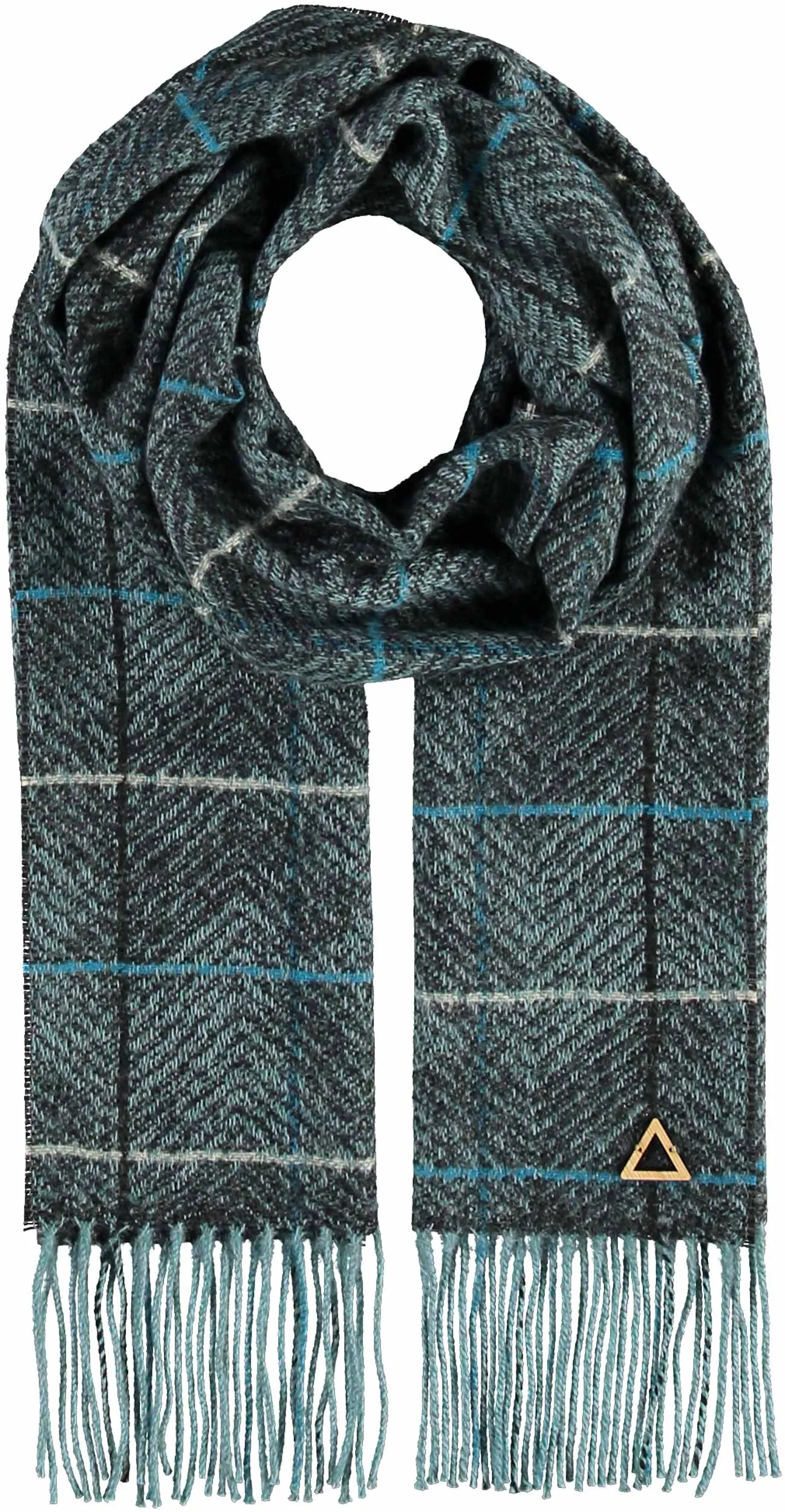 Modern Windowpane Wool Blend Scarf