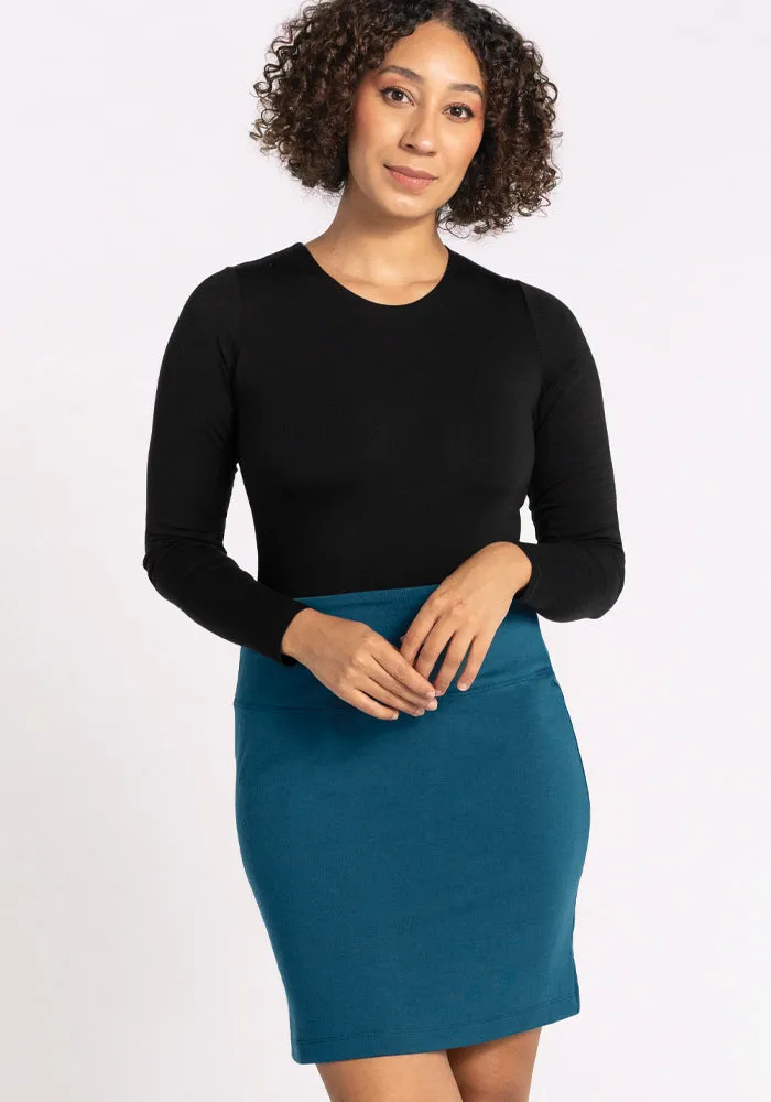 Monroe Knee Length Skirt - Real Teal