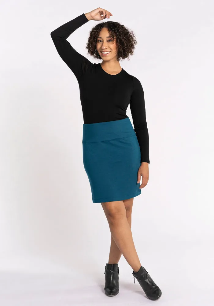 Monroe Knee Length Skirt - Real Teal