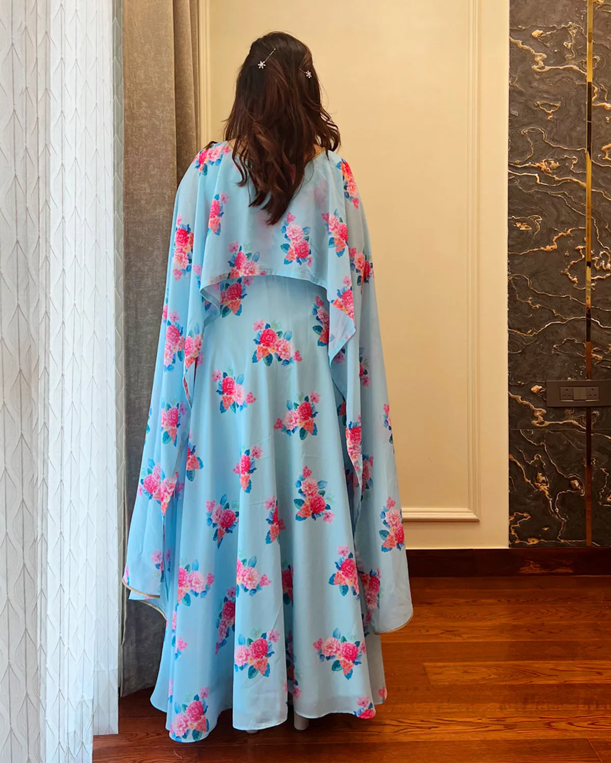 Moody Bloom Cape Dress