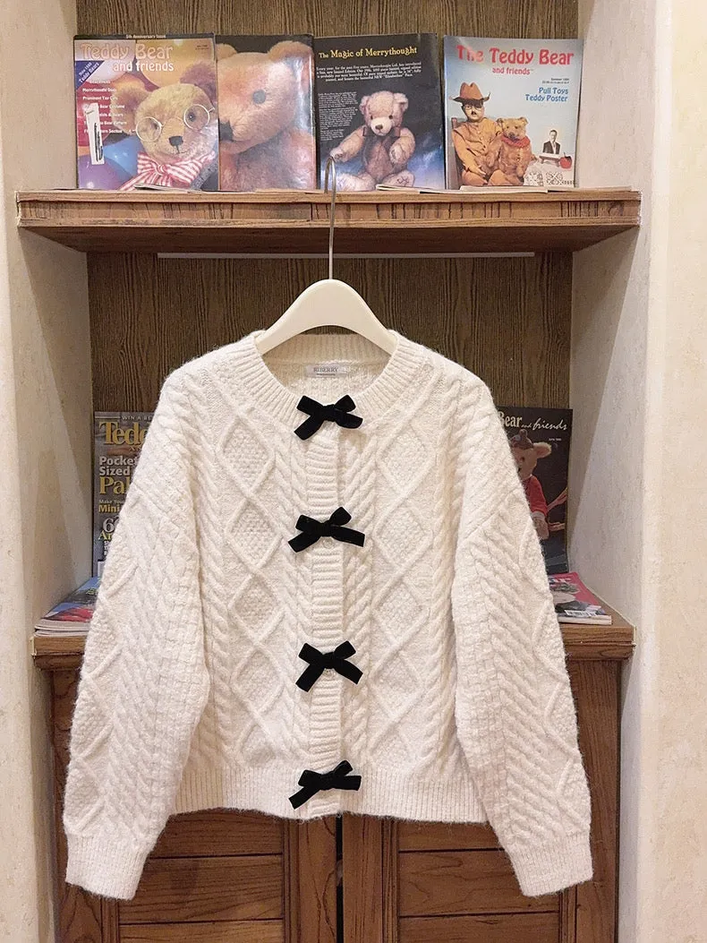 My dear lady classic knitting sweater cardigan